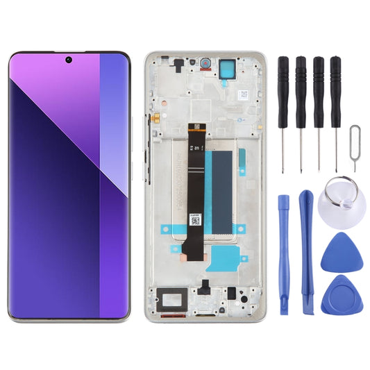 For Xiaomi Redmi Note 13 Pro+ Original AMOLED Material LCD Screen Digitizer Full Assembly with Frame (Silver) - LCD Screen by PMC Jewellery | Online Shopping South Africa | PMC Jewellery