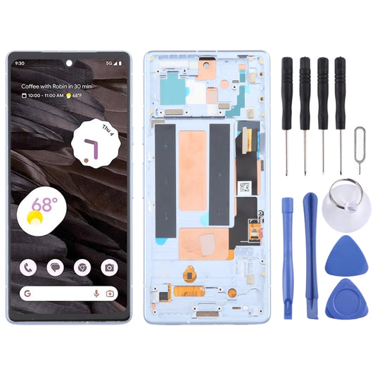 For Google Pixel 7A G82U8 OLED LCD Screen Digitizer Full Assembly with Frame (Blue) - LCD Screen by PMC Jewellery | Online Shopping South Africa | PMC Jewellery | Buy Now Pay Later Mobicred