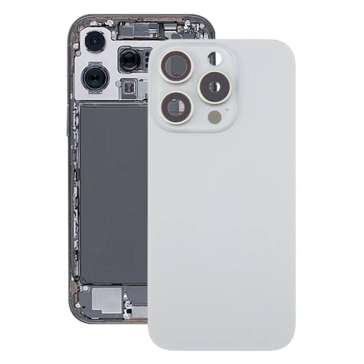 For iPhone 16 Pro Original Glass Battery Back Cover with Camera Lens Cover(Silver) - Back Cover by PMC Jewellery | Online Shopping South Africa | PMC Jewellery | Buy Now Pay Later Mobicred