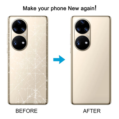 For Huawei P50 Pro Battery Back Cover with Camera Lens(Gold) - Back Cover by PMC Jewellery | Online Shopping South Africa | PMC Jewellery | Buy Now Pay Later Mobicred