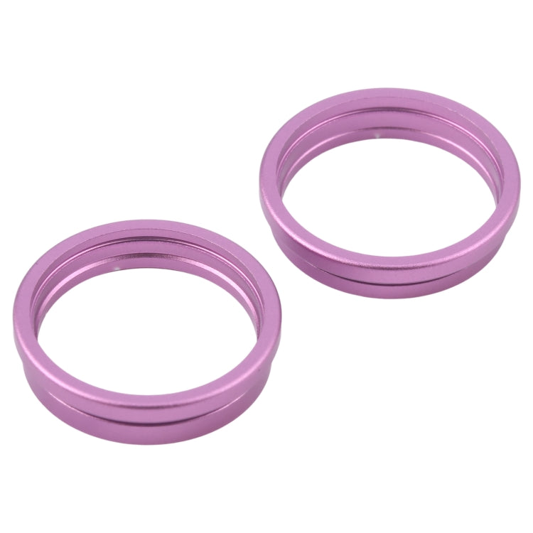 For iPhone 16 2pcs/set Rear Camera Glass Lens Metal Outside Protector Hoop Ring (Purple) -  by PMC Jewellery | Online Shopping South Africa | PMC Jewellery | Buy Now Pay Later Mobicred