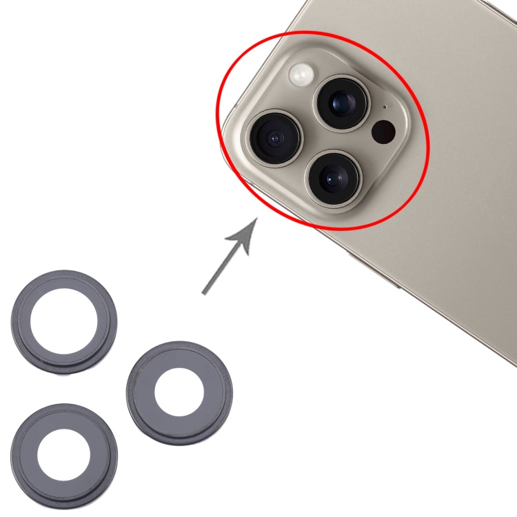 For iPhone 16 Pro Max 3pcs/Set Camera Lens Cover (Black) - Camera Series by PMC Jewellery | Online Shopping South Africa | PMC Jewellery | Buy Now Pay Later Mobicred