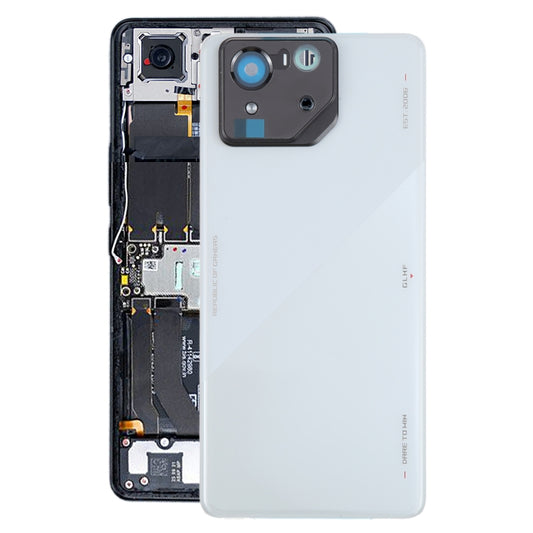 For Asus ROG Phone 8 Pro AI2401 AI2401_A Global Original Glass Battery Back Cover with Camera Frame(Grey) - Back Cover by PMC Jewellery | Online Shopping South Africa | PMC Jewellery | Buy Now Pay Later Mobicred