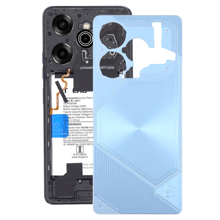 For Tecno Pova 6 Original Battery Back Cover(Blue) - Back Cover by PMC Jewellery | Online Shopping South Africa | PMC Jewellery | Buy Now Pay Later Mobicred