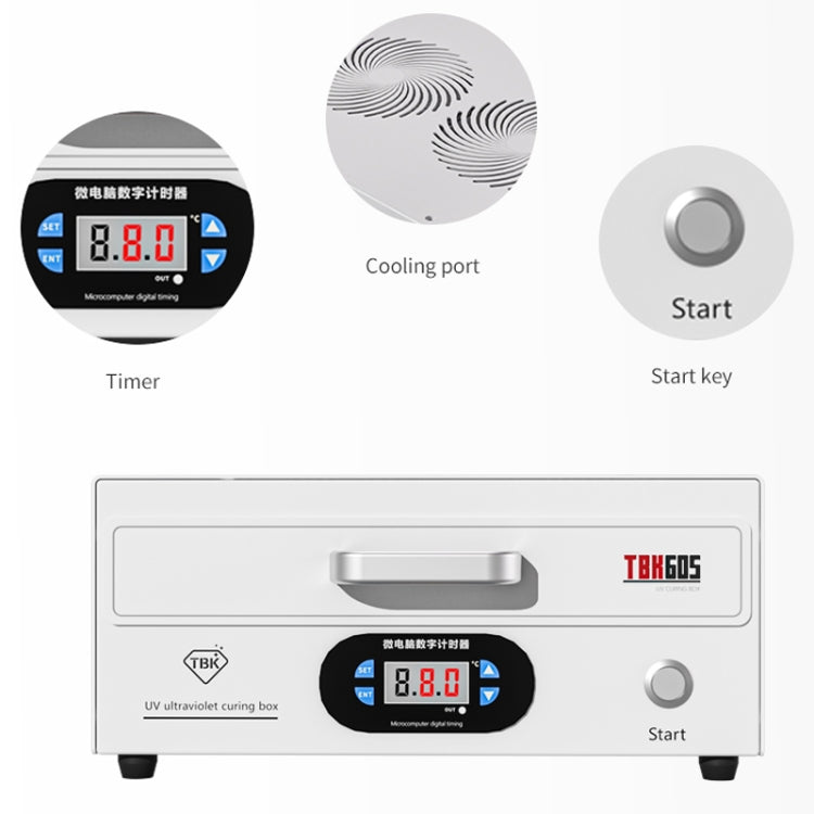 TBK 605 100W Mini UV Curing Lamp Box 48 LEDs Curved Surface Screen UV Curing Box, UK Plug - Others by TBK | Online Shopping South Africa | PMC Jewellery