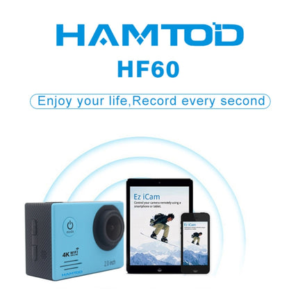 HAMTOD HF60 UHD 4K WiFi 16.0MP Sport Camera with Waterproof Case, Generalplus 4247, 2.0 inch LCD Screen, 120 Degree Wide Angle Lens, with Simple Accessories(White) - HAMTOD by HAMTOD | Online Shopping South Africa | PMC Jewellery | Buy Now Pay Later Mobicred