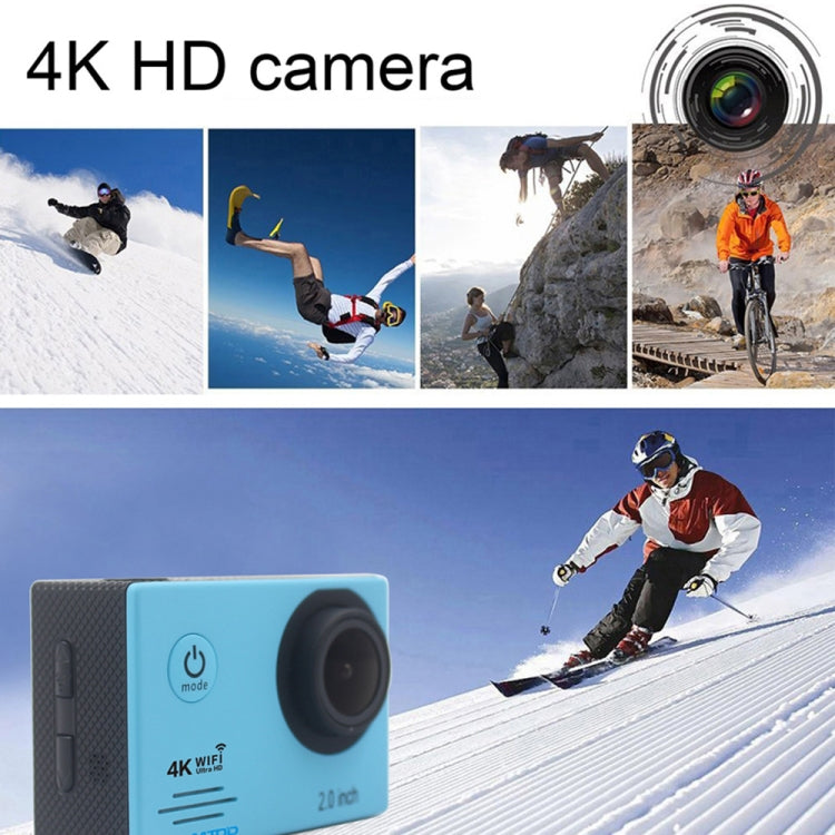 HAMTOD HF60 UHD 4K WiFi 16.0MP Sport Camera with Waterproof Case, Generalplus 4247, 2.0 inch LCD Screen, 120 Degree Wide Angle Lens, with Simple Accessories(White) - HAMTOD by HAMTOD | Online Shopping South Africa | PMC Jewellery | Buy Now Pay Later Mobicred