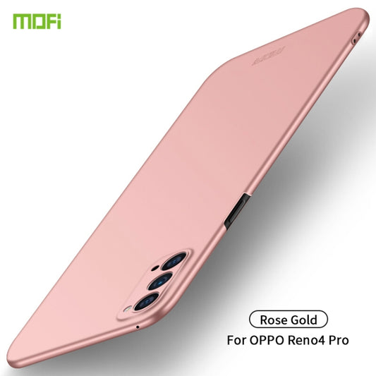 For OPPO Reno4 Pro MOFI Frosted PC Ultra-thin Hard Case(Rose Gold) - OPPO Cases by MOFI | Online Shopping South Africa | PMC Jewellery