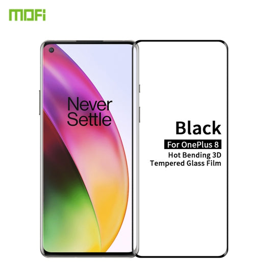 For OnePlus 8 MOFI 9H 3D Explosion Proof Thermal Bending Full Screen Covered Tempered Glass Film(Black) - OnePlus Tempered Glass by MOFI | Online Shopping South Africa | PMC Jewellery