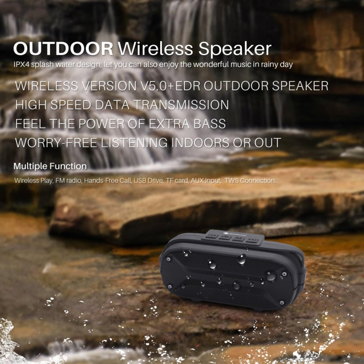 NewRixing NR-3023 Portable Stereo Wireless Bluetooth Speaker, Built-in Microphone, Support TF Card / FM(Gray) - Desktop Speaker by NewRixing | Online Shopping South Africa | PMC Jewellery | Buy Now Pay Later Mobicred