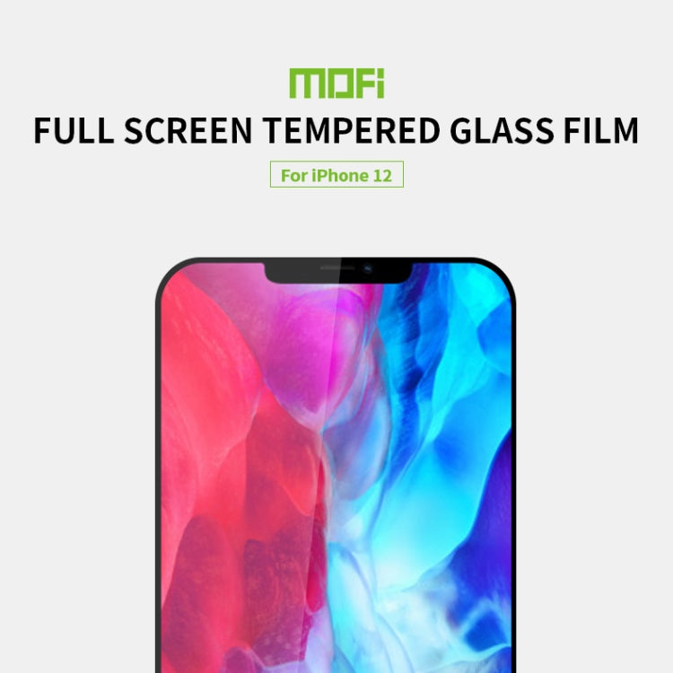 For iPhone 12 / 12 Pro MOFI 9H 2.5D Full Screen Tempered Glass Film(Black) - iPhone 12 / 12 Pro Tempered Glass by MOFI | Online Shopping South Africa | PMC Jewellery