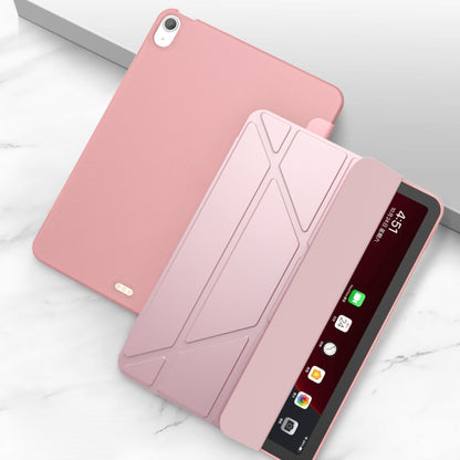 For iPad Air 2024 / Air 2022 10.9 Multi-folding Matte Surface Leather Smart Tablet Case(Rose Gold) - iPad Air (2022) / (2020) 10.9 Cases by PMC Jewellery | Online Shopping South Africa | PMC Jewellery | Buy Now Pay Later Mobicred