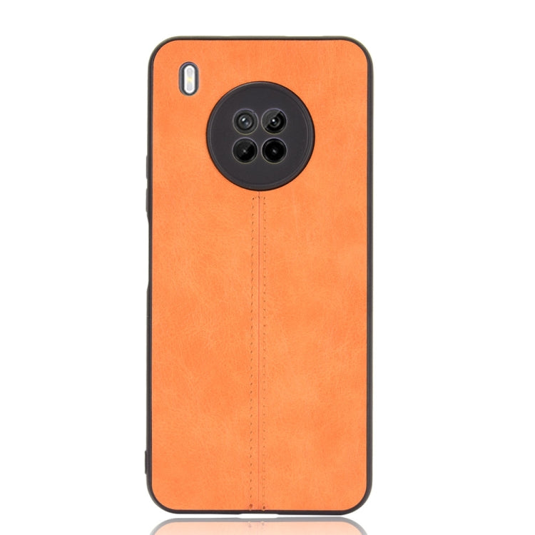 For Huawei Y9a Shockproof Sewing Cow Pattern Skin PC + PU + TPU Case(Orange) - Huawei Cases by PMC Jewellery | Online Shopping South Africa | PMC Jewellery