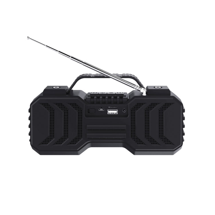 NewRixing NR-2029FMD TWS LED Flashlight Bluetooth Speaker, Support TF Card / FM / 3.5mm AUX / U Disk / Hands-free Calling(Black) - Desktop Speaker by NewRixing | Online Shopping South Africa | PMC Jewellery | Buy Now Pay Later Mobicred