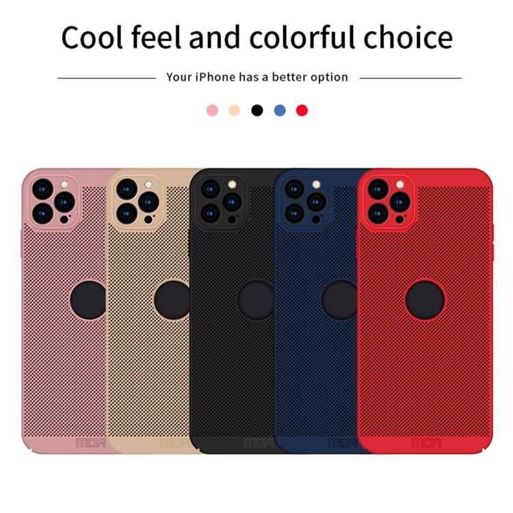 For iPhone 12 Pro Max MOFi Honeycomb Texture Breathable PC Shockproof Protective Back Cover Case(Red) - iPhone 12 Pro Max Cases by MOFI | Online Shopping South Africa | PMC TechLife