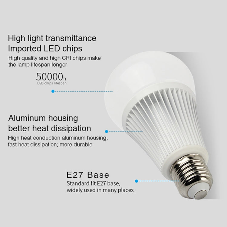 FUT012 E27 9W RGB + CCT LED Bulb Light 100V-240V Full Color Remote Control Smart Bulb WiFi 2.4G Wireless - Smart Light Bulbs by PMC TechLife | Online Shopping South Africa | PMC TechLife | Buy Now Pay Later Mobicred
