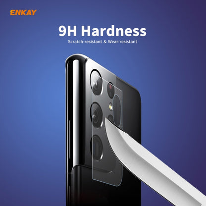 For Samsung Galaxy S21 Ultra ENKAY Hat-Prince 0.2mm 9H 2.15D Round Edge Rear Camera Lens Tempered Glass Film Protector - For Samsung by ENKAY | Online Shopping South Africa | PMC Jewellery | Buy Now Pay Later Mobicred