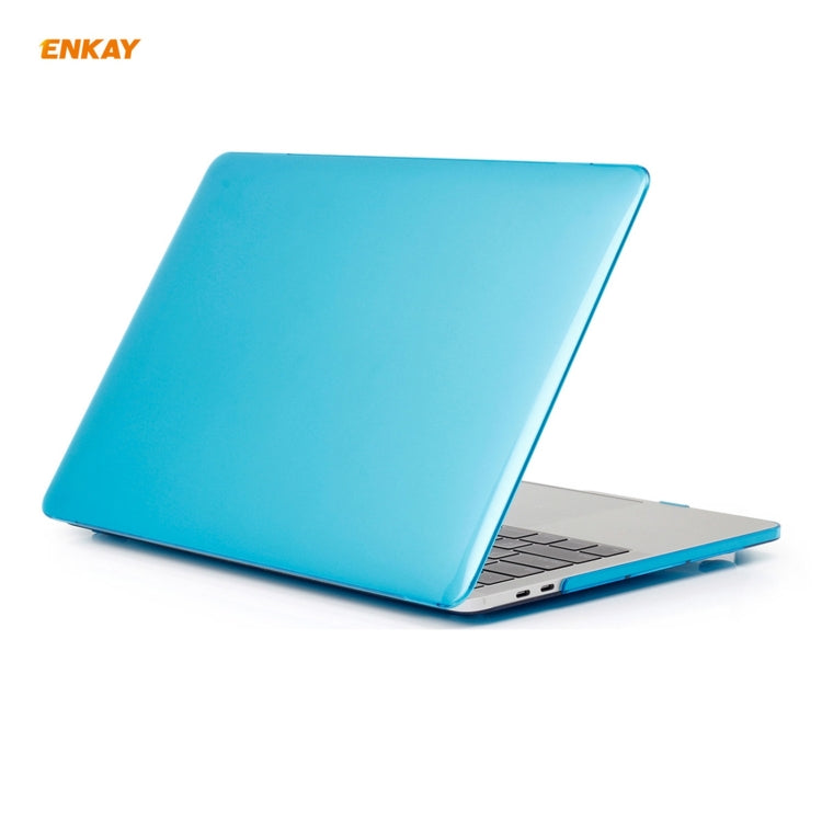 ENKAY 3 in 1 Crystal Laptop Protective Case + US Version TPU Keyboard Film + Anti-dust Plugs Set for MacBook Pro 13.3 inch A1708 (without Touch Bar)(Light Blue) - MacBook Pro Cases by ENKAY | Online Shopping South Africa | PMC Jewellery | Buy Now Pay Later Mobicred