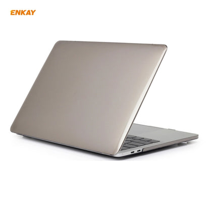 ENKAY 3 in 1 Crystal Laptop Protective Case + EU Version TPU Keyboard Film + Anti-dust Plugs Set for MacBook Pro 13.3 inch A1706 / A1989 / A2159 (with Touch Bar)(Grey) - MacBook Pro Cases by ENKAY | Online Shopping South Africa | PMC Jewellery | Buy Now Pay Later Mobicred