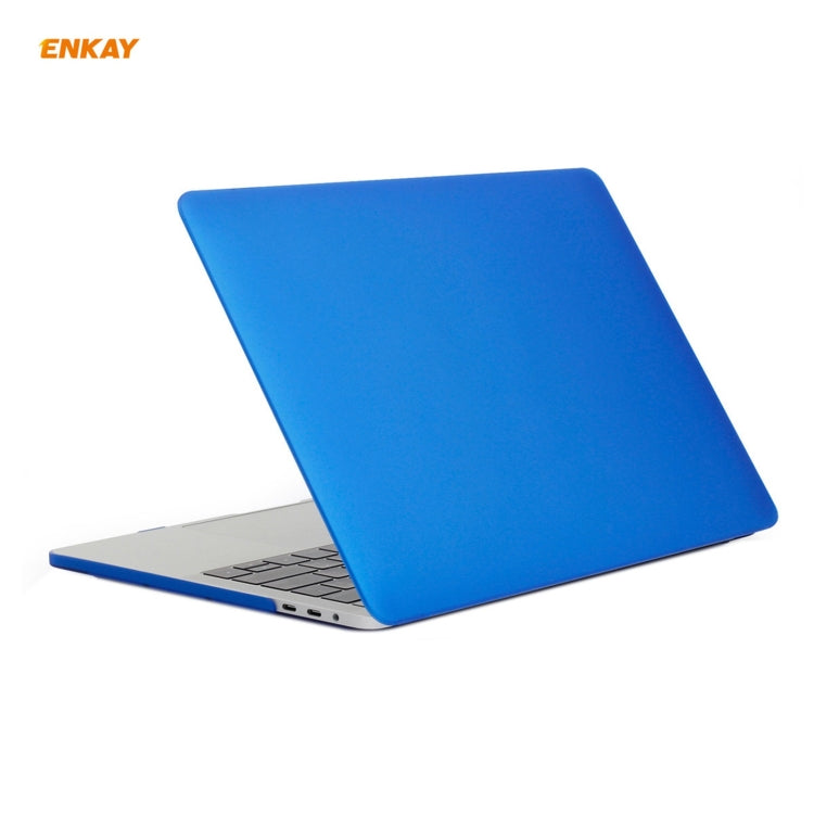 ENKAY 3 in 1 Matte Laptop Protective Case + US Version TPU Keyboard Film + Anti-dust Plugs Set for MacBook Pro 13.3 inch A1706 / A1989 / A2159 (with Touch Bar)(Dark Blue) - MacBook Pro Cases by ENKAY | Online Shopping South Africa | PMC Jewellery | Buy Now Pay Later Mobicred