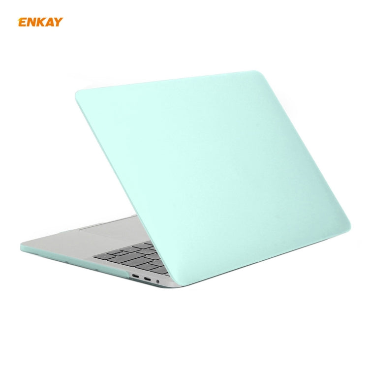 ENKAY 3 in 1 Matte Laptop Protective Case + EU Version TPU Keyboard Film + Anti-dust Plugs Set for MacBook Pro 13.3 inch A1706 / A1989 / A2159 (with Touch Bar)(Green) - MacBook Pro Cases by ENKAY | Online Shopping South Africa | PMC Jewellery | Buy Now Pay Later Mobicred