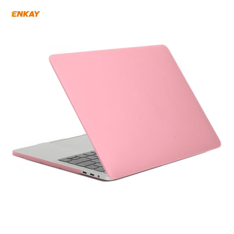 ENKAY 3 in 1 Matte Laptop Protective Case + EU Version TPU Keyboard Film + Anti-dust Plugs Set for MacBook Pro 13.3 inch A1706 / A1989 / A2159 (with Touch Bar)(Pink) - MacBook Pro Cases by ENKAY | Online Shopping South Africa | PMC Jewellery | Buy Now Pay Later Mobicred