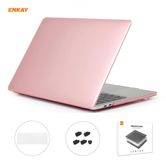 ENKAY 3 in 1 Crystal Laptop Protective Case + EU Version TPU Keyboard Film + Anti-dust Plugs Set for MacBook Pro 13.3 inch A1708 (without Touch Bar)(Pink) - MacBook Pro Cases by ENKAY | Online Shopping South Africa | PMC Jewellery | Buy Now Pay Later Mobicred