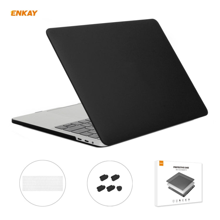 ENKAY 3 in 1 Matte Laptop Protective Case + US Version TPU Keyboard Film + Anti-dust Plugs Set for MacBook Pro 15.4 inch A1707 & A1990 (with Touch Bar)(Black) - MacBook Pro Cases by ENKAY | Online Shopping South Africa | PMC Jewellery | Buy Now Pay Later Mobicred