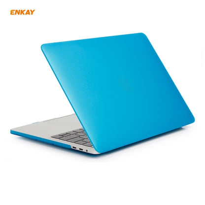 ENKAY 3 in 1 Matte Laptop Protective Case + US Version TPU Keyboard Film + Anti-dust Plugs Set for MacBook Pro 15.4 inch A1707 & A1990 (with Touch Bar)(Light Blue) - MacBook Pro Cases by ENKAY | Online Shopping South Africa | PMC Jewellery | Buy Now Pay Later Mobicred