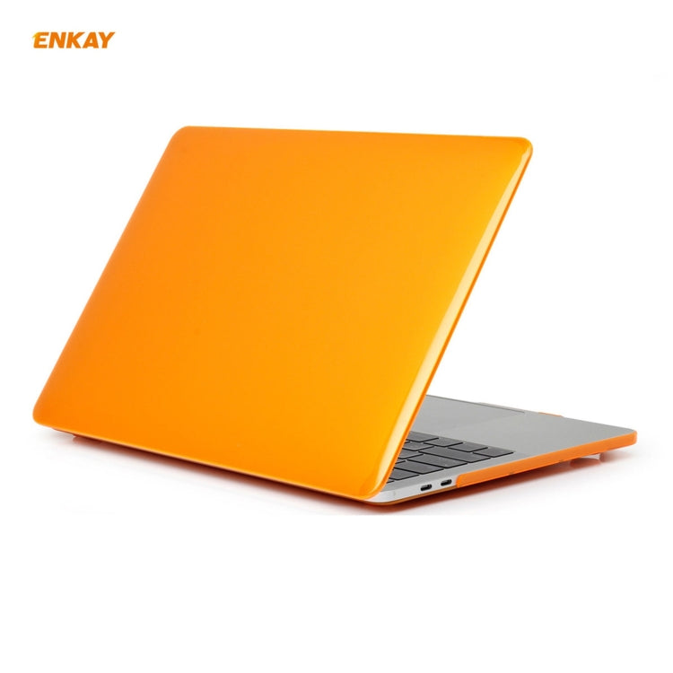 ENKAY 3 in 1  Crystal Laptop Protective Case + EU Version TPU Keyboard Film + Anti-dust Plugs Set for MacBook Pro 15.4 inch A1707 & A1990 (with Touch Bar)(Orange) - MacBook Pro Cases by ENKAY | Online Shopping South Africa | PMC Jewellery | Buy Now Pay Later Mobicred