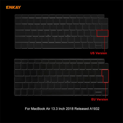 ENKAY 3 in 1 Matte Laptop Protective Case + US Version TPU Keyboard Film + Anti-dust Plugs Set for MacBook Air 13.3 inch A1932 (2018)(Pink) - MacBook Air Cases by ENKAY | Online Shopping South Africa | PMC Jewellery | Buy Now Pay Later Mobicred