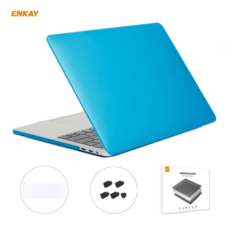 ENKAY 3 in 1 Matte Laptop Protective Case + US Version TPU Keyboard Film + Anti-dust Plugs Set for MacBook Pro 16 inch A2141 (with Touch Bar)(Light Blue) - MacBook Pro Cases by ENKAY | Online Shopping South Africa | PMC Jewellery | Buy Now Pay Later Mobicred