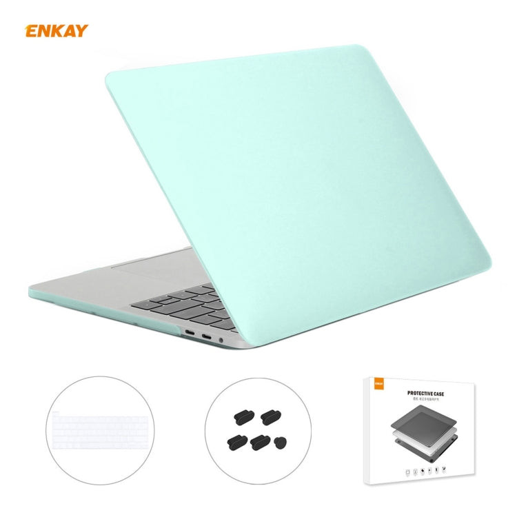 ENKAY 3 in 1 Matte Laptop Protective Case + EU Version TPU Keyboard Film + Anti-dust Plugs Set for MacBook Pro 16 inch A2141 (with Touch Bar)(Green) - MacBook Pro Cases by ENKAY | Online Shopping South Africa | PMC Jewellery | Buy Now Pay Later Mobicred