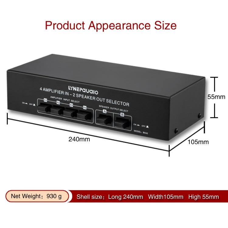 4 Input 2 Output Power Amplifier And Speaker Switcher Speaker Switch Splitter Comparator 300W Per Channel Without Loss Of Sound Quality -  by PMC Jewellery | Online Shopping South Africa | PMC Jewellery | Buy Now Pay Later Mobicred