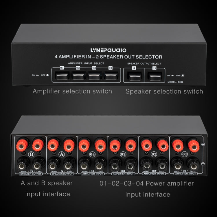 4 Input 2 Output Power Amplifier And Speaker Switcher Speaker Switch Splitter Comparator 300W Per Channel Without Loss Of Sound Quality -  by PMC Jewellery | Online Shopping South Africa | PMC Jewellery | Buy Now Pay Later Mobicred