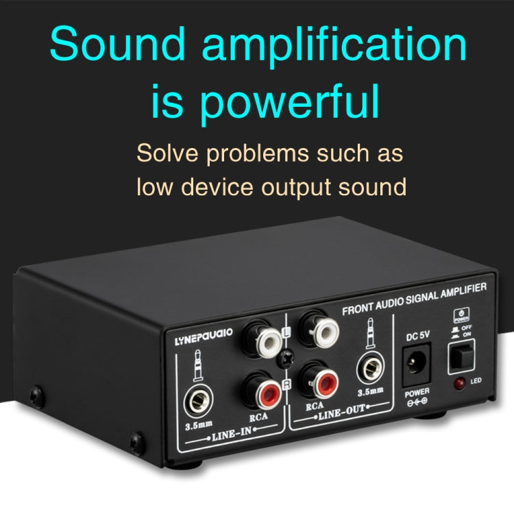 B053 Front Stereo Sound Amplifier Headphone Speaker Amplifier Booster with Volume Adjustment, 2-Way Mixer, USB 5V Power Supply, US Plug -  by PMC Jewellery | Online Shopping South Africa | PMC Jewellery | Buy Now Pay Later Mobicred