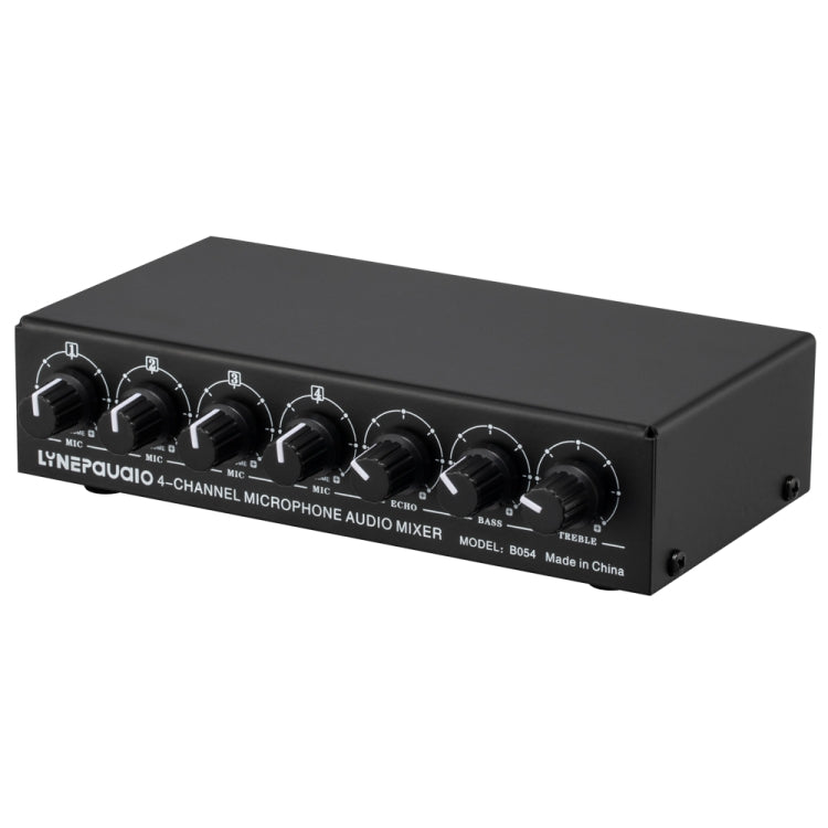 B054 4-Channel Microphone Mixer Support Stereo Output With Reverb Treble And Bass Adjustment, USB 5V Power Supply, US Plug -  by PMC TechLife | Online Shopping South Africa | PMC TechLife