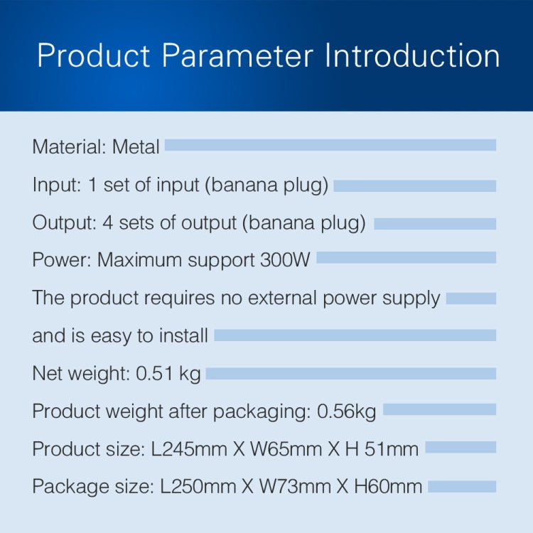 1 In And 4 Out Amplifier Sound Speaker Distributor, 4-Area Sound Source, Signal Distribution Panel, Single Audio Input, 300W Per Channel -  by PMC Jewellery | Online Shopping South Africa | PMC Jewellery | Buy Now Pay Later Mobicred