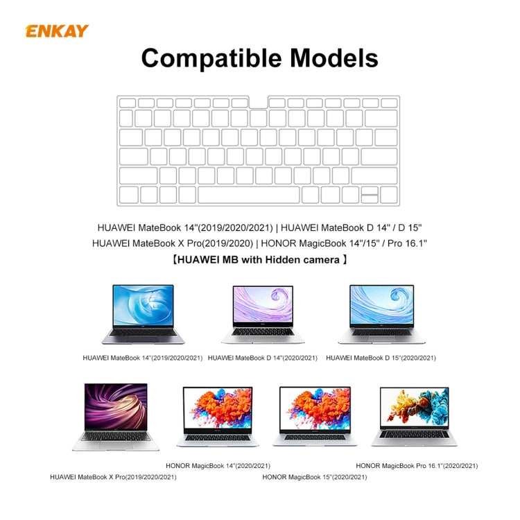 For Honor MagicBook 14 / 15 ENKAY Ultrathin Soft TPU Keyboard Protector Film, US Version - Keyboard Protector by ENKAY | Online Shopping South Africa | PMC Jewellery | Buy Now Pay Later Mobicred