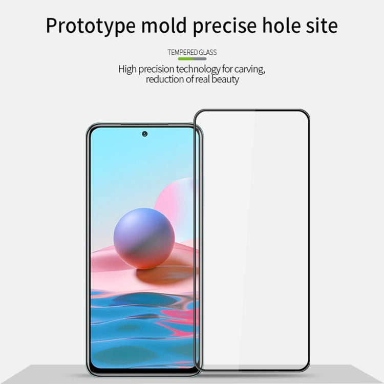 For Xiaomi Redmi Note10 MOFI 9H 3D Explosion-proof Curved Screen Tempered Glass Film(Black) -  by MOFI | Online Shopping South Africa | PMC TechLife