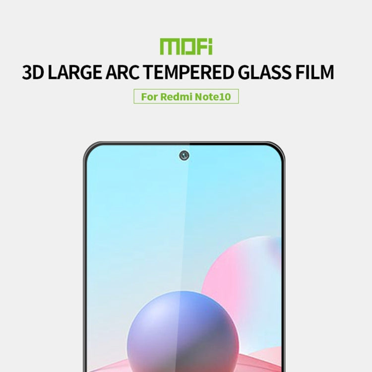 For Xiaomi Redmi Note10 MOFI 9H 3D Explosion-proof Curved Screen Tempered Glass Film(Black) -  by MOFI | Online Shopping South Africa | PMC TechLife