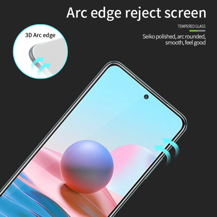 For Xiaomi Redmi Note10 MOFI 9H 3D Explosion-proof Curved Screen Tempered Glass Film(Black) -  by MOFI | Online Shopping South Africa | PMC TechLife