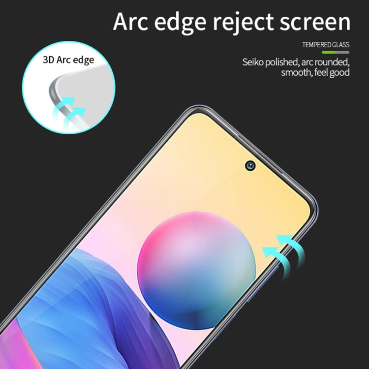 For Xiaomi Redmi Note 10 5G MOFI 9H 3D Explosion-proof Curved Screen Tempered Glass Film(Black) -  by MOFI | Online Shopping South Africa | PMC Jewellery