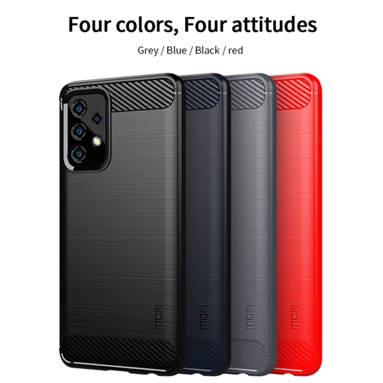 For Samsung Galaxy A52 5G/4G MOFI Gentleness Series Brushed Texture Carbon Fiber Soft TPU Case(Red) - Galaxy Phone Cases by MOFI | Online Shopping South Africa | PMC Jewellery