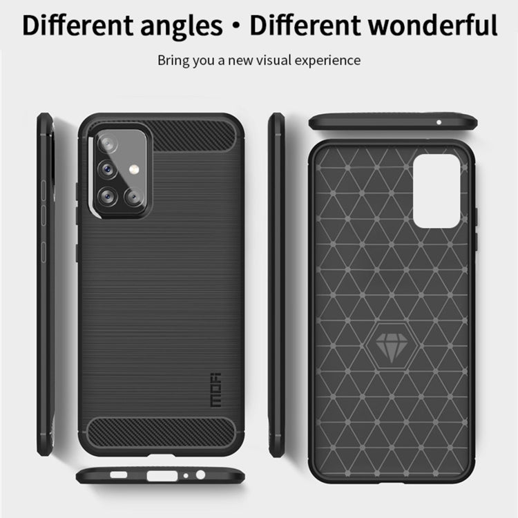 For Samsung Galaxy A72 5G/4G MOFI Gentleness Series Brushed Texture Carbon Fiber Soft TPU Case(Blue) - Galaxy Phone Cases by MOFI | Online Shopping South Africa | PMC Jewellery