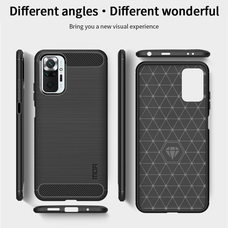 For Xiaomi Redmi Note 10 Pro / Note 10 Pro Max MOFI Gentleness Series Brushed Texture Carbon Fiber Soft TPU Case(Black) - Xiaomi Cases by MOFI | Online Shopping South Africa | PMC TechLife | Buy Now Pay Later Mobicred