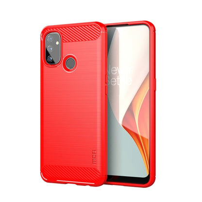 For OnePlus Nord N100 MOFI Gentleness Series Brushed Texture Carbon Fiber Soft TPU Case(Red) - OnePlus Cases by MOFI | Online Shopping South Africa | PMC Jewellery