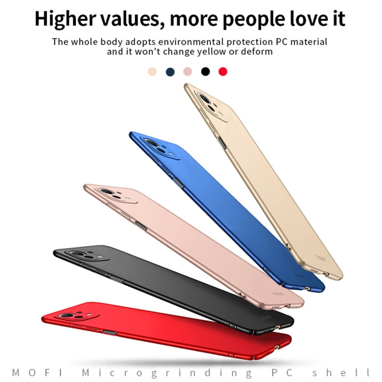 For Xiaomi Mi 11 Lite MOFI Frosted PC Ultra-thin Hard Case(Red) - Xiaomi Cases by MOFI | Online Shopping South Africa | PMC Jewellery