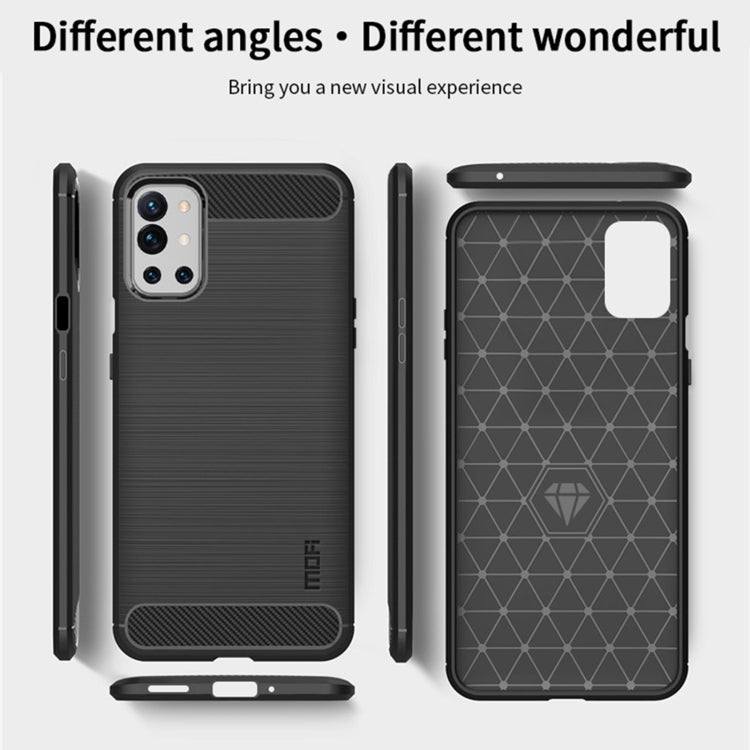 For OnePlus 9R MOFI Gentleness Series Brushed Texture Carbon Fiber Soft TPU Case(Blue) - OnePlus Cases by MOFI | Online Shopping South Africa | PMC TechLife | Buy Now Pay Later Mobicred