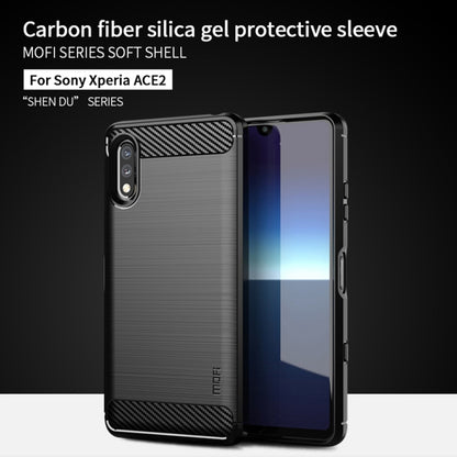 For Sony Xperia ACE ll MOFI Gentleness Series Brushed Texture Carbon Fiber Soft TPU Case(Black) - Sony Cases by MOFI | Online Shopping South Africa | PMC Jewellery